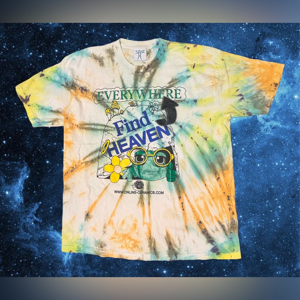 Online Ceramics Tie Dye Find Heaven Everywhere  Frog T Shirt XXL OOP Authentic